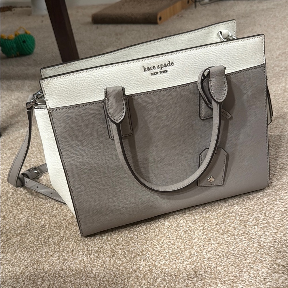 Kate Spade Cameron Street Candace Satchel - Light Gray & White